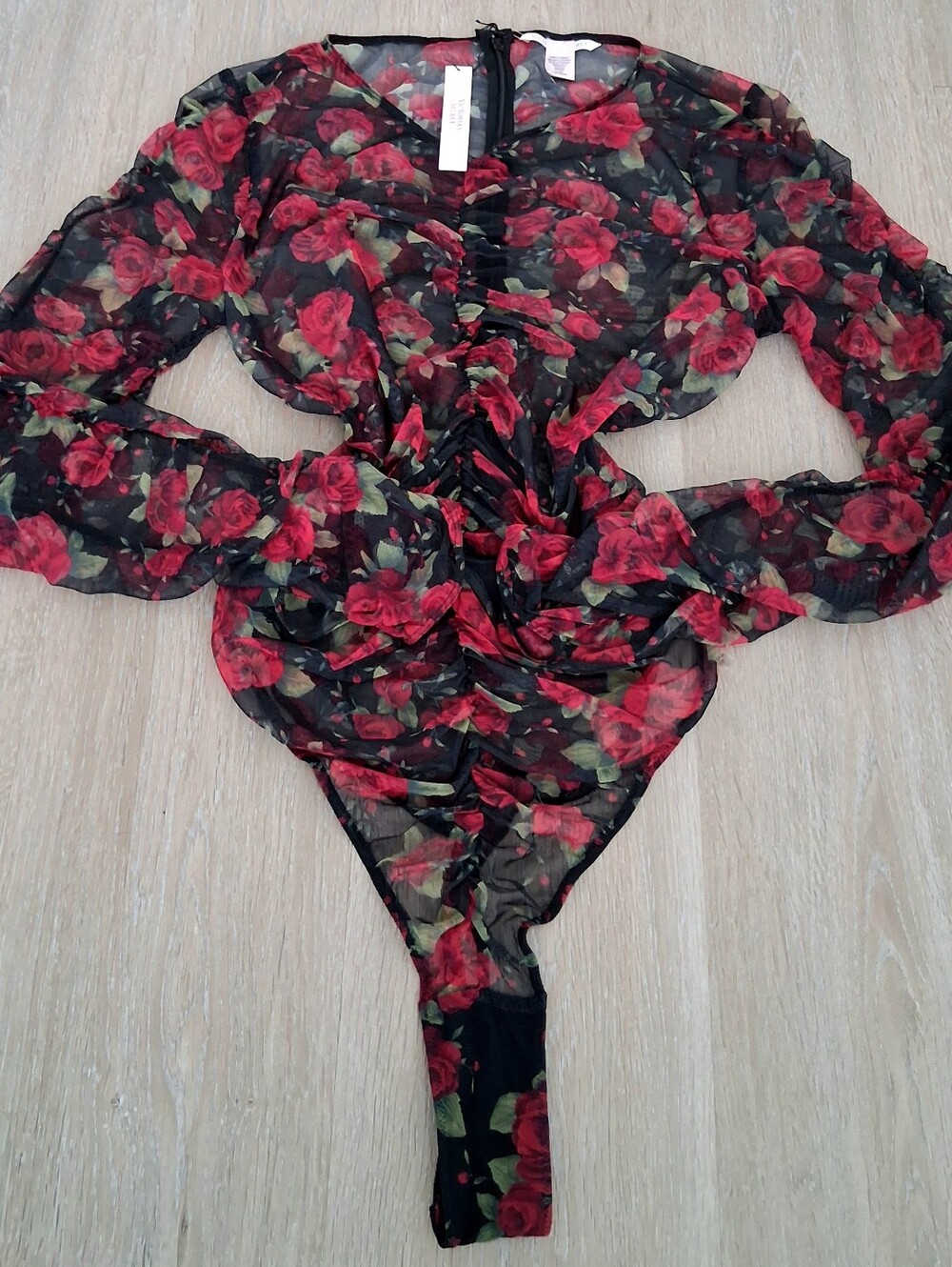 Victoria's Secret Very Sexy Rose Mesh Shirred Bodysiut - Picture 2 of 5